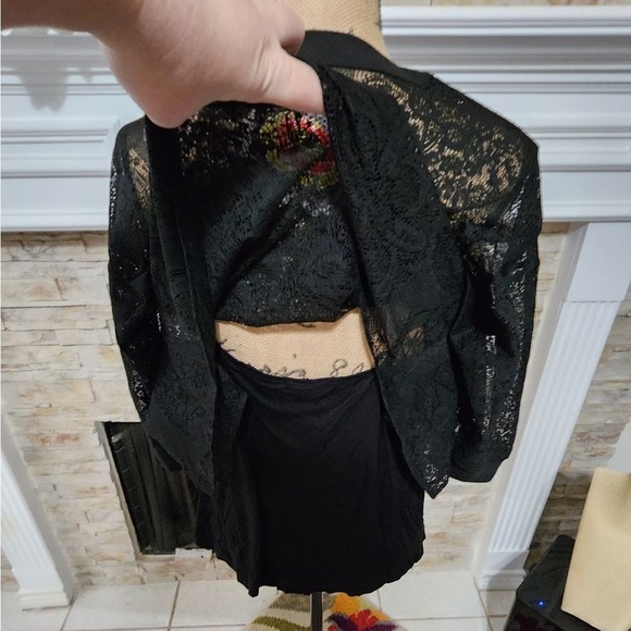 Desigual Cam Lola Embroidered Lace Black Swingy Blouse size medium new!!! - Picture 7 of 13